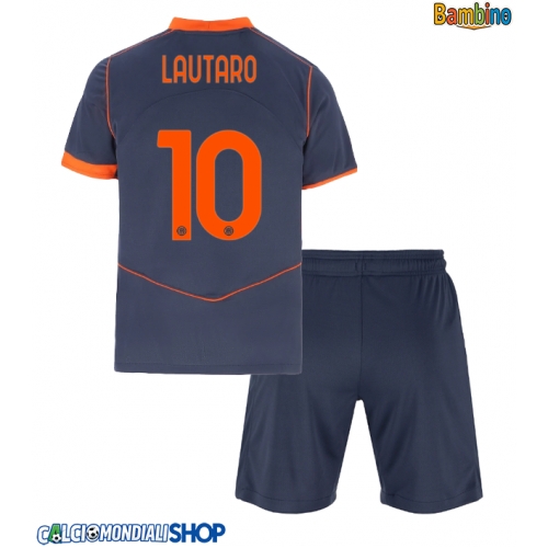 Maglie da calcio Inter Milan Lautaro Martinez #10 Terza Maglia Bambino 2025-26 Manica Corta + Pantaloni corti)